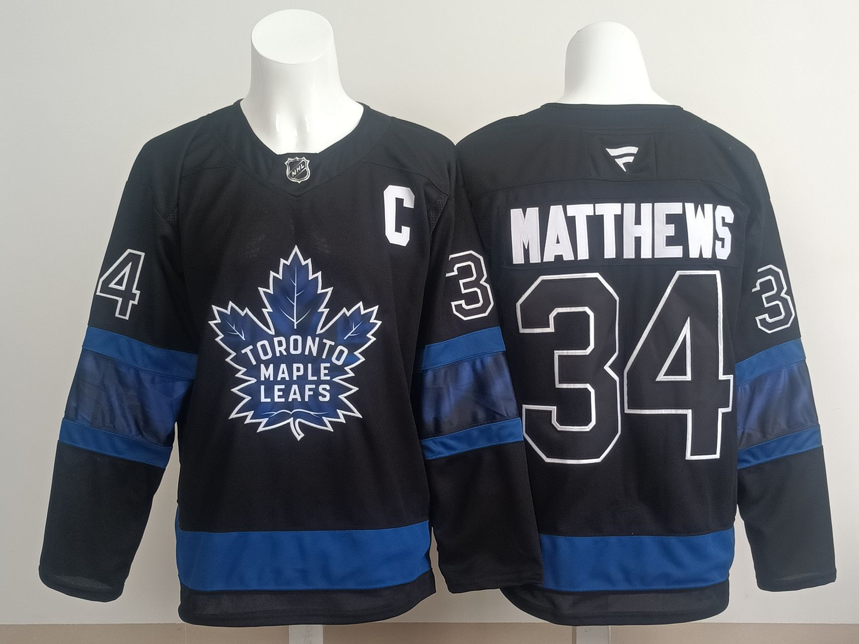 Men 2025 Toronto Maple Leafs 34 Matthews Black Fanatics Home Premium NHL Jersey style 11